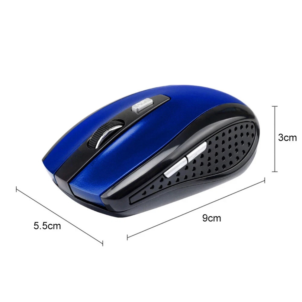 2.4GHz Wireless Optical Mouse with USB Receiver | Adjustable 1600 DPI for PC & Laptop